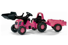 Load image into Gallery viewer, Rolly Kid Pink Tractor With Trailer And Front Loader