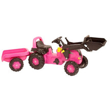 Load image into Gallery viewer, Rolly Kid Pink Tractor With Trailer And Front Loader