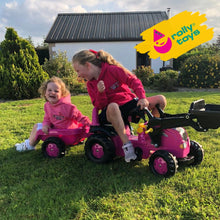 Load image into Gallery viewer, Rolly Kid Pink Tractor With Trailer And Front Loader