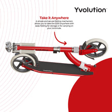 Load image into Gallery viewer, Yvolution S200 Kick Scooter Red