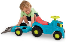 Load image into Gallery viewer, Ecoffier Pedal Tractor With Trailer and Lawnmower Blue