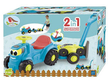 Load image into Gallery viewer, Ecoffier Pedal Tractor With Trailer and Lawnmower Blue