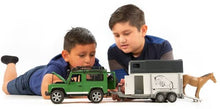 Load image into Gallery viewer, Bruder 02592 Land Rover Defender With Horse Trailer