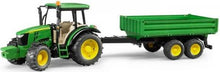 Load image into Gallery viewer, Bruder 02108 John Deere 5115M With Tipping Trailer