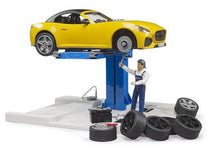 Load image into Gallery viewer, Bruder 62112 Car Service Centre with Roadster – 1:16 Scale Playset | Mechanic, Lift & Tools