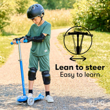 Load image into Gallery viewer, ZINC Three Wheeled Folding T-Motion Scooter SHINE Blue