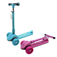 Load image into Gallery viewer, ZINC Three Wheeled Folding T-Motion Scooter SHINE Pink