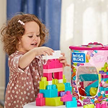 Load image into Gallery viewer, Mega Blocks First Builders Big Building Bag 80 Piece Pink