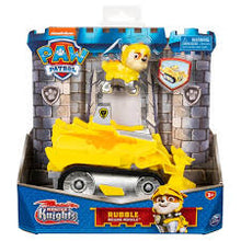 Load image into Gallery viewer, PAW Patrol Rescue Knights Rubble Transforming Toy Car with Figure