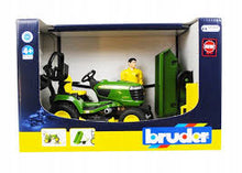 Load image into Gallery viewer, Bruder 62104 John Deere Ride On Mower Trailer Gardener