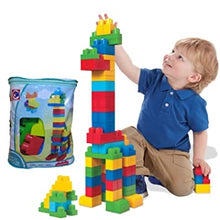 Load image into Gallery viewer, Mega Blocks First Builders Big Building Bag 80 Piece Blue