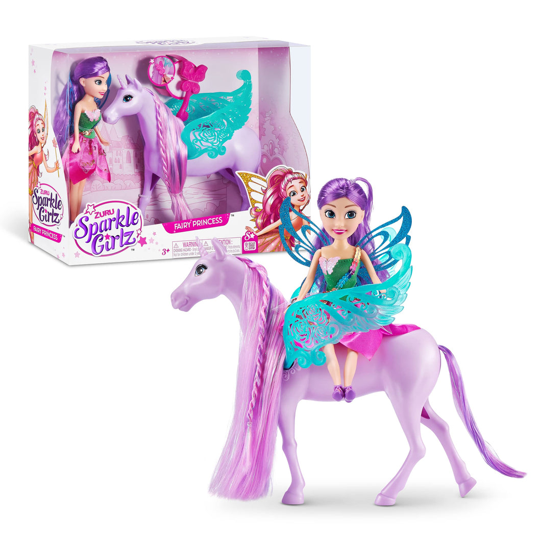 Sparkle Girlz Princess Doll & Horse/Unicorn Playset