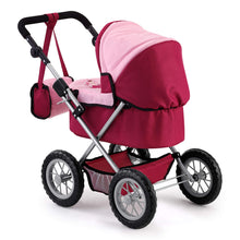 Load image into Gallery viewer, Trendy Dolls Pram - Red &amp; Pink
