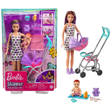 Load image into Gallery viewer, Barbie Skipper Babysitters Pushchair and 2 Dolls Playset
