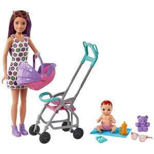 Barbie Skipper Babysitters Pushchair and 2 Dolls Playset