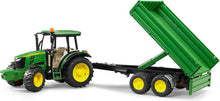 Load image into Gallery viewer, Bruder 02108 John Deere 5115M With Tipping Trailer
