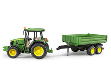 Load image into Gallery viewer, Bruder 02108 John Deere 5115M With Tipping Trailer
