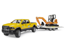 Load image into Gallery viewer, Bruder 02546 RAM Rental Service With Mini Excavator
