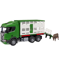 Load image into Gallery viewer, Bruder 03548 Scania Super 560R Cattle Transportation Truck With Cattle
