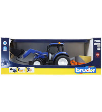 Load image into Gallery viewer, Bruder 02187 New Holland T5.120 With Frontloader, Load Box &amp; Forks
