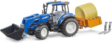 Load image into Gallery viewer, Bruder 02187 New Holland T5.120 With Frontloader, Load Box &amp; Forks
