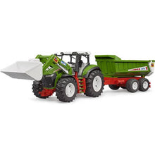 Load image into Gallery viewer, Bruder 03452 Roadmax Tractor With Front Loader &amp; Trailer
