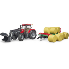 Load image into Gallery viewer, Bruder 03198 Case IH Optum 300 CVX With Front Loader And Ball Transport Trailer
