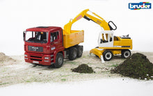 Load image into Gallery viewer, Bruder 02751 MAN TGA Dump Truck With Liebherr Shovel
