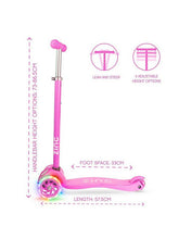 Load image into Gallery viewer, ZINC Three Wheeled Folding T-Motion Scooter SHINE Pink
