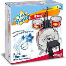 Load image into Gallery viewer, Bontempi Drum Set With 4 Pieces &amp; Stool
