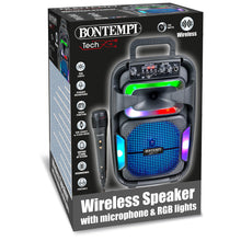 Load image into Gallery viewer, BONTEMPI DYNAMIC KARAOKE WIRELESS SPEAKER WITH MICROPHONE AND RGB LIGHTS
