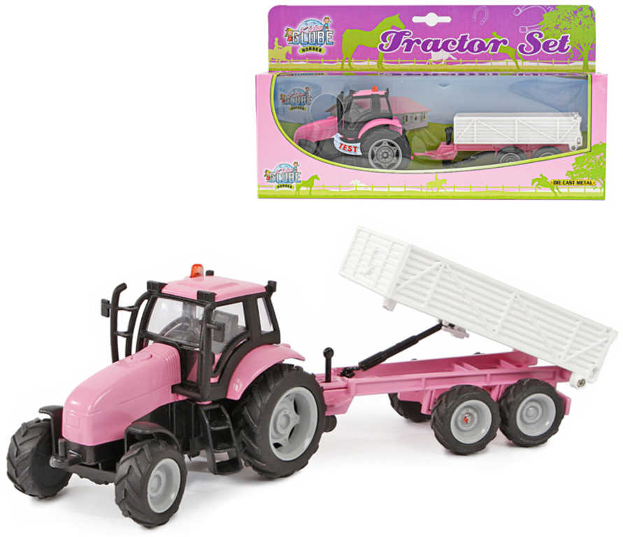 Kids Globe Pink Tractor Set with Light & Sound