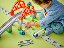 Load image into Gallery viewer, Lego Duplo 10426 Train Bridge and Tracks Expansion Set
