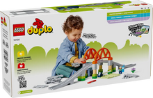 Load image into Gallery viewer, Lego Duplo 10426 Train Bridge and Tracks Expansion Set
