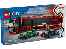 Load image into Gallery viewer, Lego City 60445 F1 Truck with RB20 &amp; AMR24 F1 Cars
