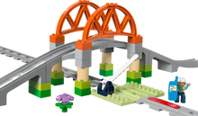 Load image into Gallery viewer, Lego Duplo 10426 Train Bridge and Tracks Expansion Set
