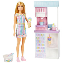 Load image into Gallery viewer, Barbie Ice Cream Shop Doll and Playset with Accessories
